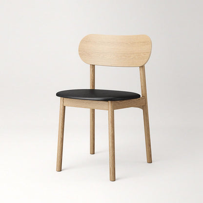 Decotique Elephant Dining Chair Natural Oak/Black Leather