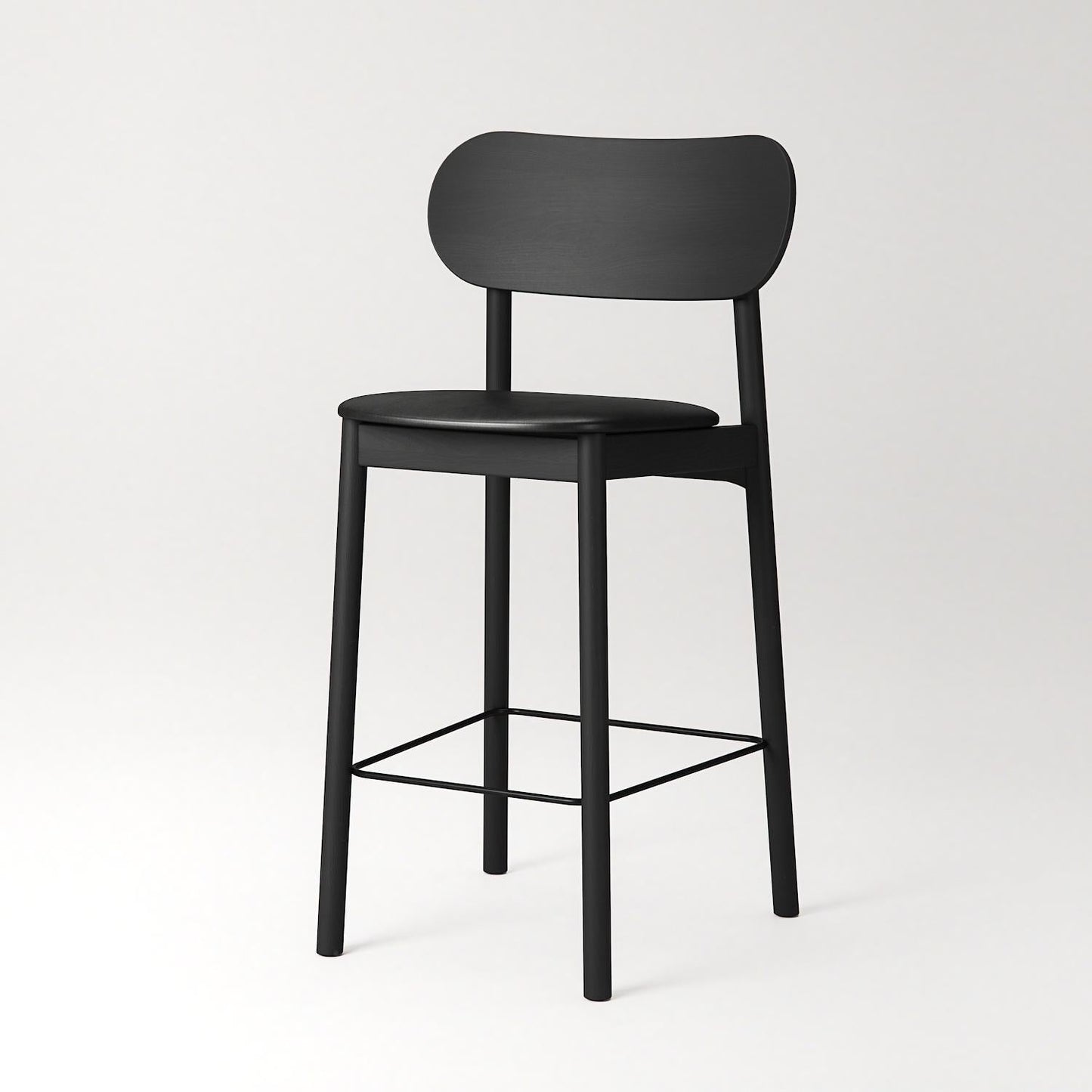 Decotique Elephant Bar Stool Black/ Black Leather