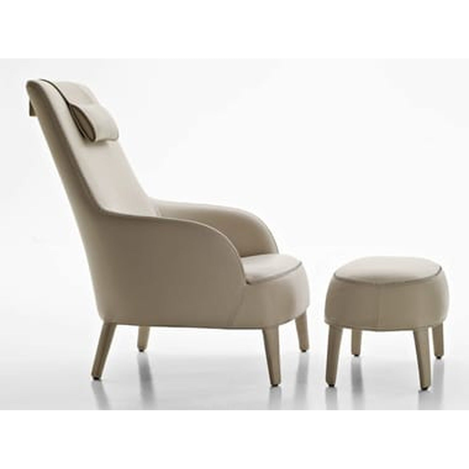 FEBO BERGERE - Leather Armchair with Headrest