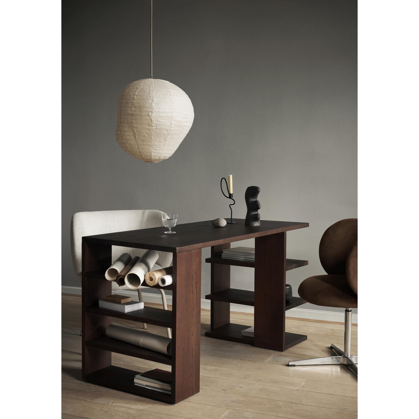 Ferm Living Edre Desk Dark/Pine Wood