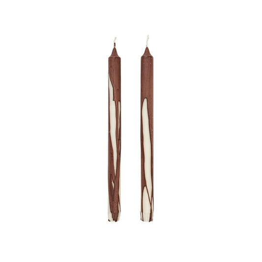 Ferm Living Drip Candle Set of 2 Dark Chocolate