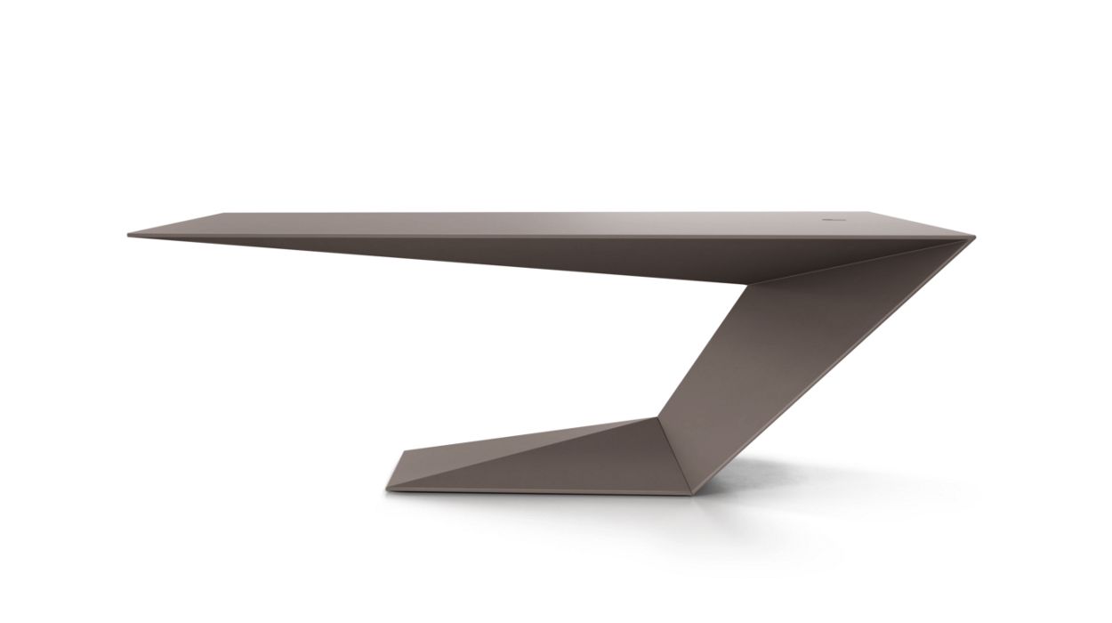 Furtif Large Desk by Roche Bobois #Matte / Tenax lacquer/Chestnut