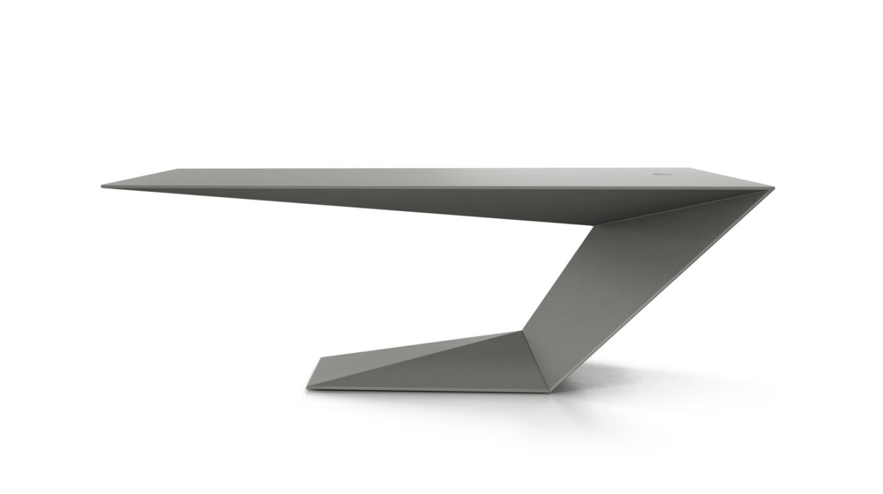 Furtif Large Desk by Roche Bobois #Matte / Tenax lacquer/Anthracite (Tenax)