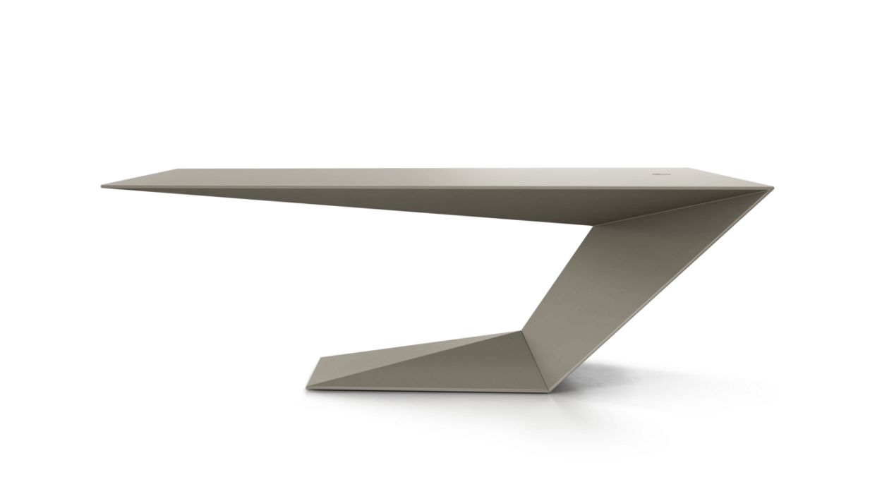 Furtif Large Desk by Roche Bobois #Matte / Tenax lacquer/Tourterelle