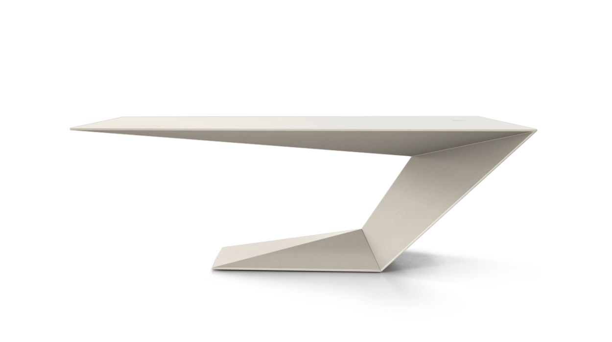Furtif Large Desk by Roche Bobois #Matte / Tenax lacquer/Mouse grey