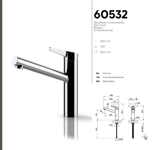 Technical Drawing - Gessi 60532