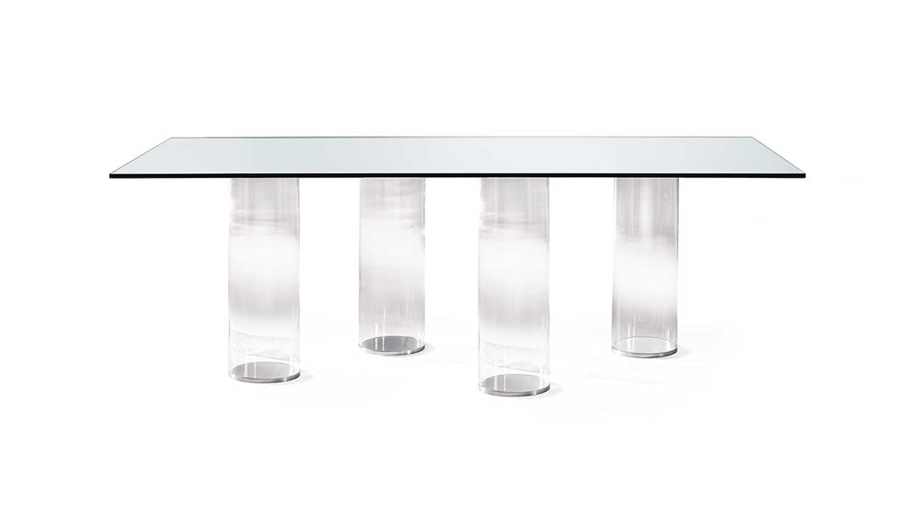SIGNORE DEGLI ANELLI 72 - Rectangular glass table with 