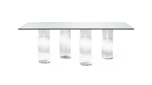 SIGNORE DEGLI ANELLI 72 - Rectangular glass table with 