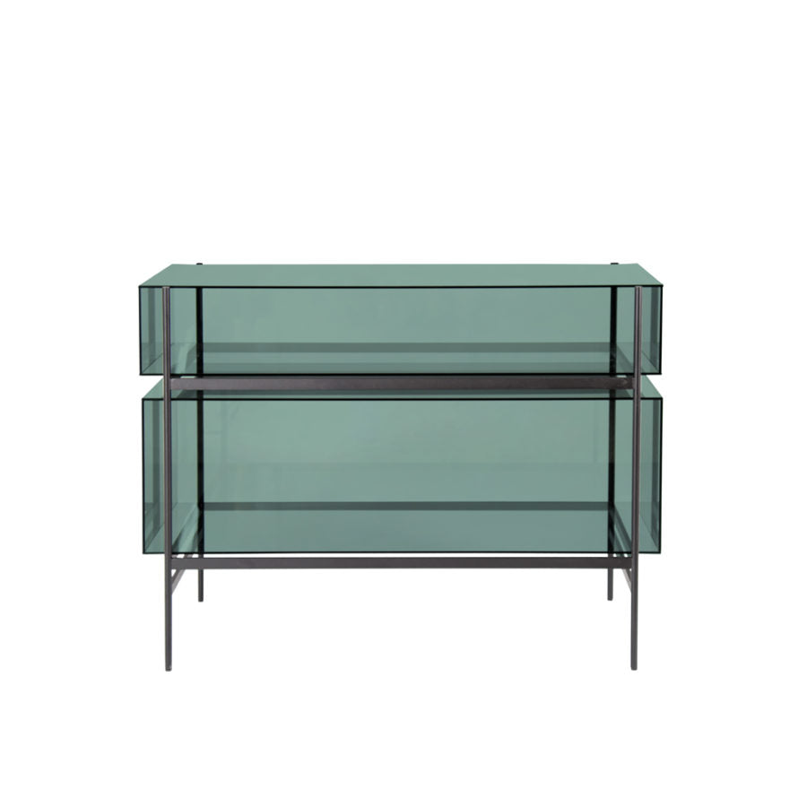 Lyn Extended - Glass Sideboard by Pulpo #green/black