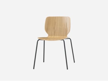 NIM - Stackable wood veneer chair by Inclass