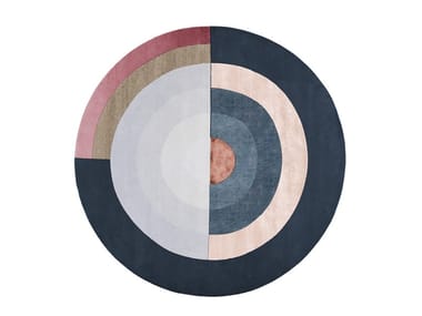 BLISS ROUND BLUE - Handmade round rug by CC-Tapis