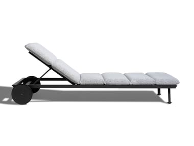 CRUISE ALU - Recliner fabric sun lounger with castors by Talenti