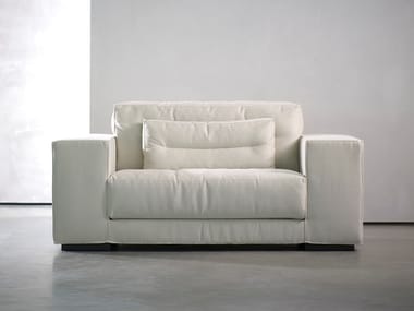 DIEKE LIVING - Upholstered armchair with armrests by Piet Boon