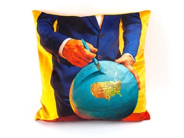 GLOBE - Square fabric cushion