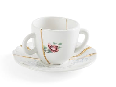 KINTSUGI - Porcelain espresso cup with saucer