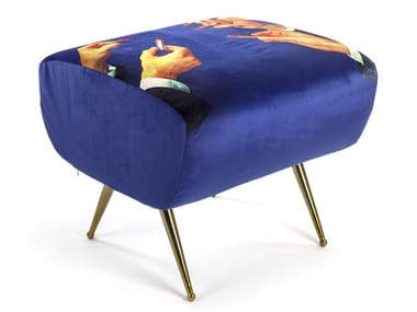 LIPSTICKS - Upholstered fabric footstool