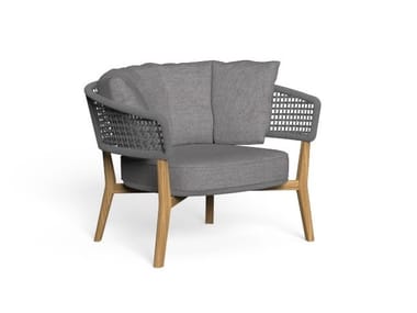 MOON TEAK - Garden armchair with removable cover by Talenti