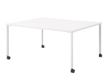 OE1 - Rectangular meeting table with electrical outlets with castors by Herman Miller