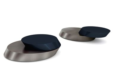 RYLAN - Low steel and wood coffee table by Visionnaire