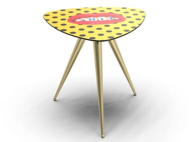 SHIT - Triangular coffee table with MDF top and metal legs