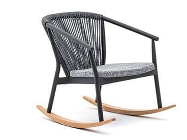SMART - Rocking powder coated aluminium easy chair with armrests by Varaschin