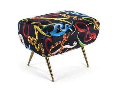 SNAKES - Upholstered fabric footstool