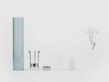 STROMBOLI - Chrome plated candle holder by Danese Milano