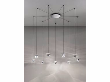 TRIPLA 9 SPOTS - LED crystal pendant lamp by Fabbian