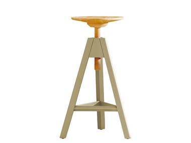 VITOS - Trestle-based wooden stool by Miniforms