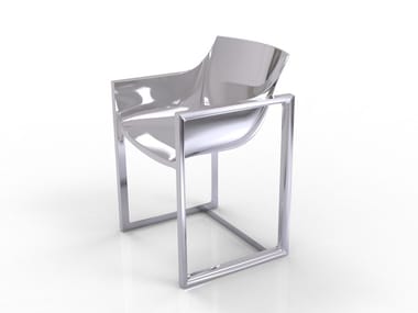WALL STREET PREMIUM - Sled base polypropylene garden chair with armrests by Vondom