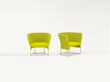 AMI - Sled base polyester garden chair by Paola Lenti