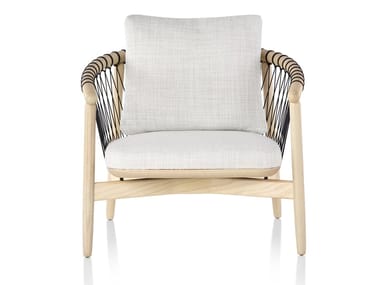 CROSSHATCH - Wooden and fabric armchair with armrests by Herman Miller