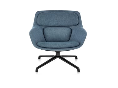STRIAD - Swivel fabric armchair with 4-spoke base by Herman Miller