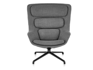 STRIAD - Swivel high-back fabric armchair with 4-spoke base by Herman Miller