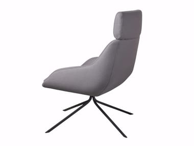 BLUE EXTENDED - Fabric armchair with headrest by Casala