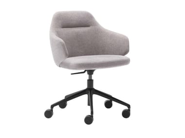 BINAR 60 - Swivel height-adjustable fabric office chair with castors by Inclass