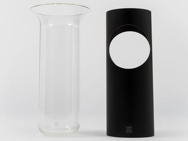 CAMICIA C - Glass and aluminium vase by Danese Milano