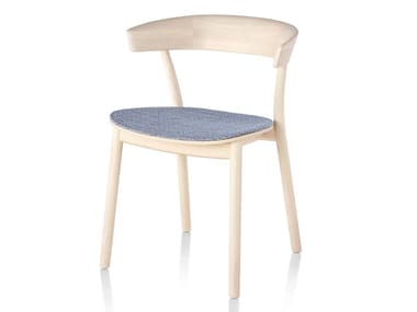 LEEWAY - Wooden chair with integrated cushion and metal or wood base by Herman Miller