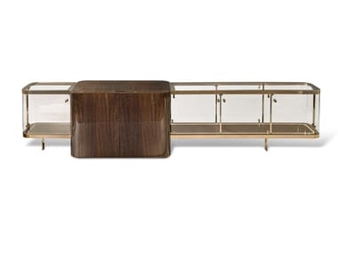 DESMOND - Double-sided eucalyptus sideboard with doors by Visionnaire