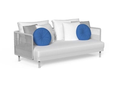 SLAM/ROPE - 2 seater fabric garden sofa with rope backrest by Talenti