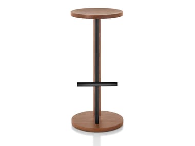 SPOT - High wooden stool with footrest by Herman Miller