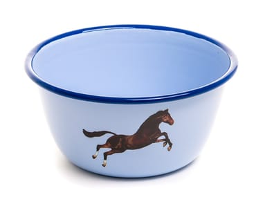 HORSE - Enamelled metal serving bowl