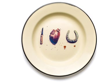I LOVE U - Enamelled metal plate