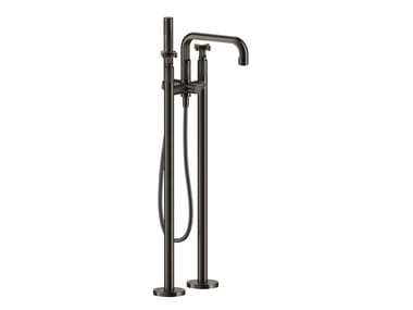 INCISO + - Floor standing chromed brass bathtub mixer with diverter by Gessi
