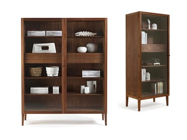LIGHT - Cabinet in solid wood and blockboard with glass doors by Riva 1920