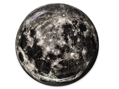 MOON - Round porcelain tray