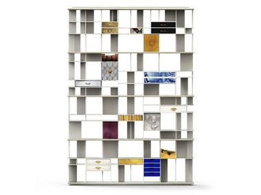 COLECCIONISTA - Open divider wooden bookcase with drawers by Boca do Lobo