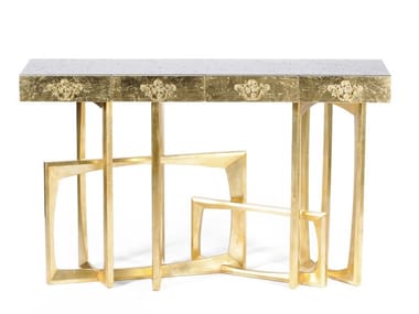 METROPOLIS - Rectangular mahogany console table with drawers by Boca do Lobo