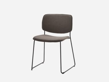 ARYN WOOD - Sled base stackable fabric chair by Inclass