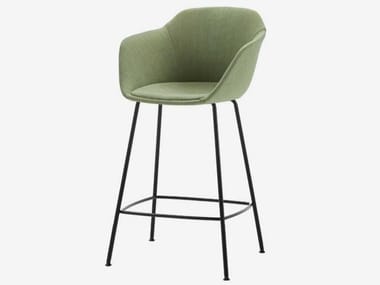 TAIA - High fabric stool with footrest by Inclass